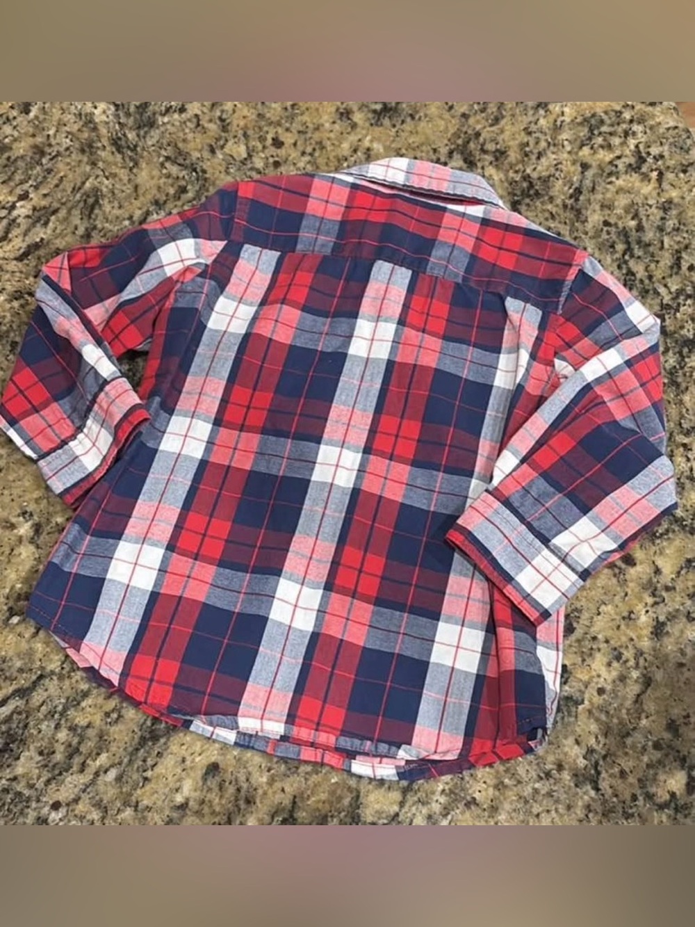 Wrangler Boys Red & Navy Plaid Button-Down Shirt - Picture 2 of 2